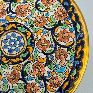 8.5" ceramic plate in "Cuerda Seca" Style - 24k gold - Made in Seville